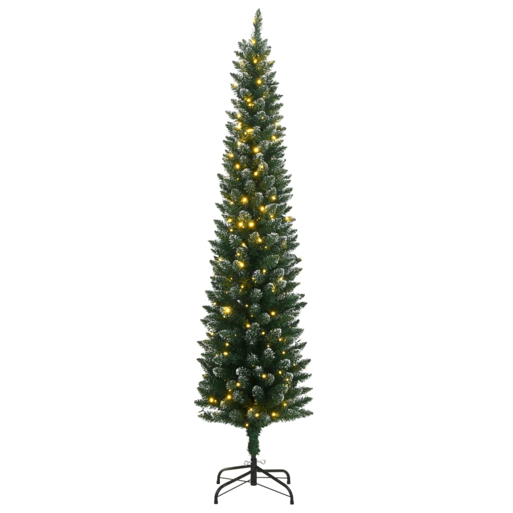 vidaXL Sapin de Noël artificiel mince 150 LED 120 cm