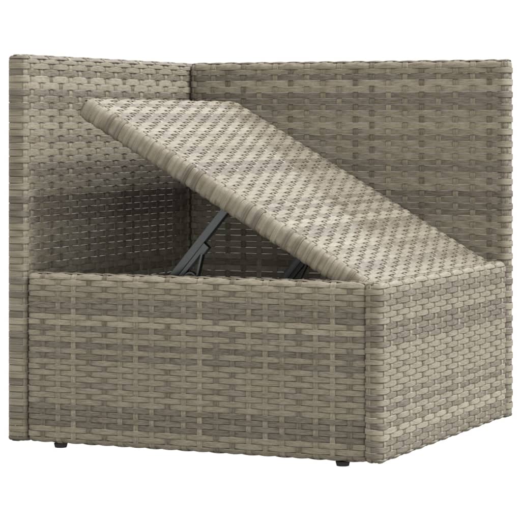 vidaXL Salon de jardin 7 pcs avec coussins Gris Résine tressée