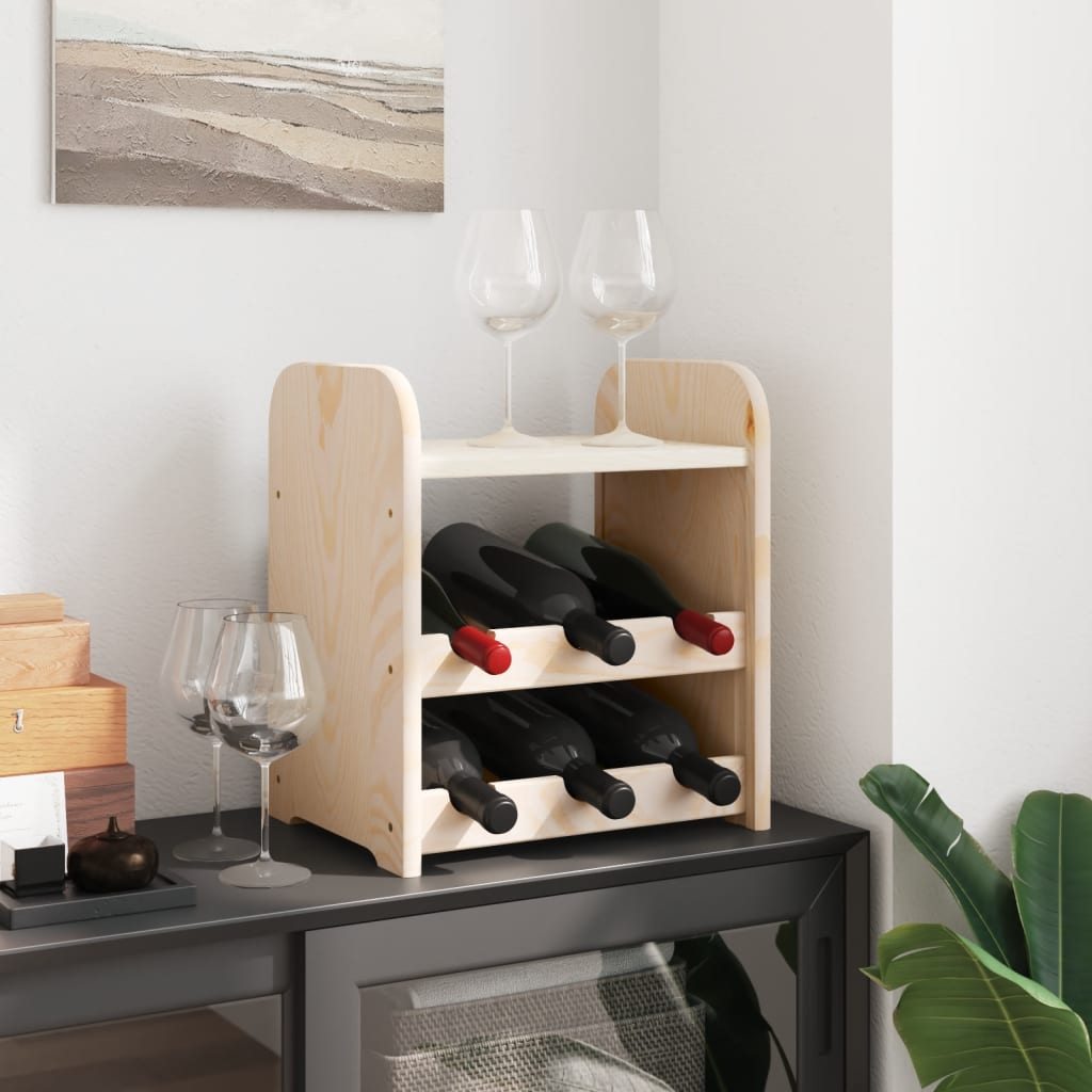 vidaXL Casier à vin avec panneau supérieur 33x25x37 cm bois pin massif