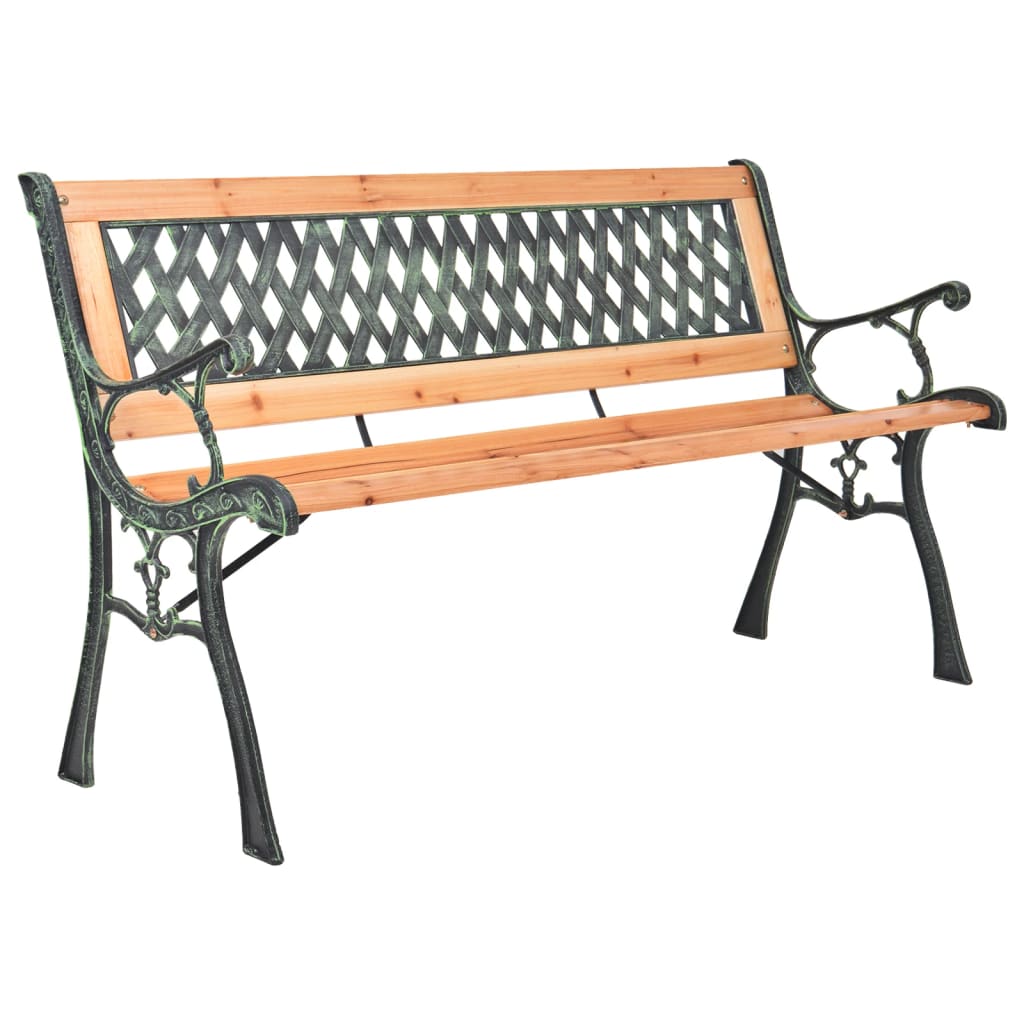 vidaXL Banc de jardin 116 cm Fonte et bois massif de sapin