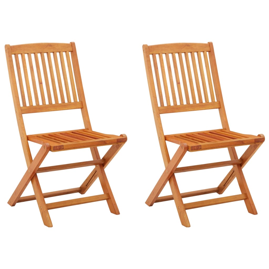 vidaXL Chaises de jardin pliables lot de 2 Bois d'eucalyptus massif