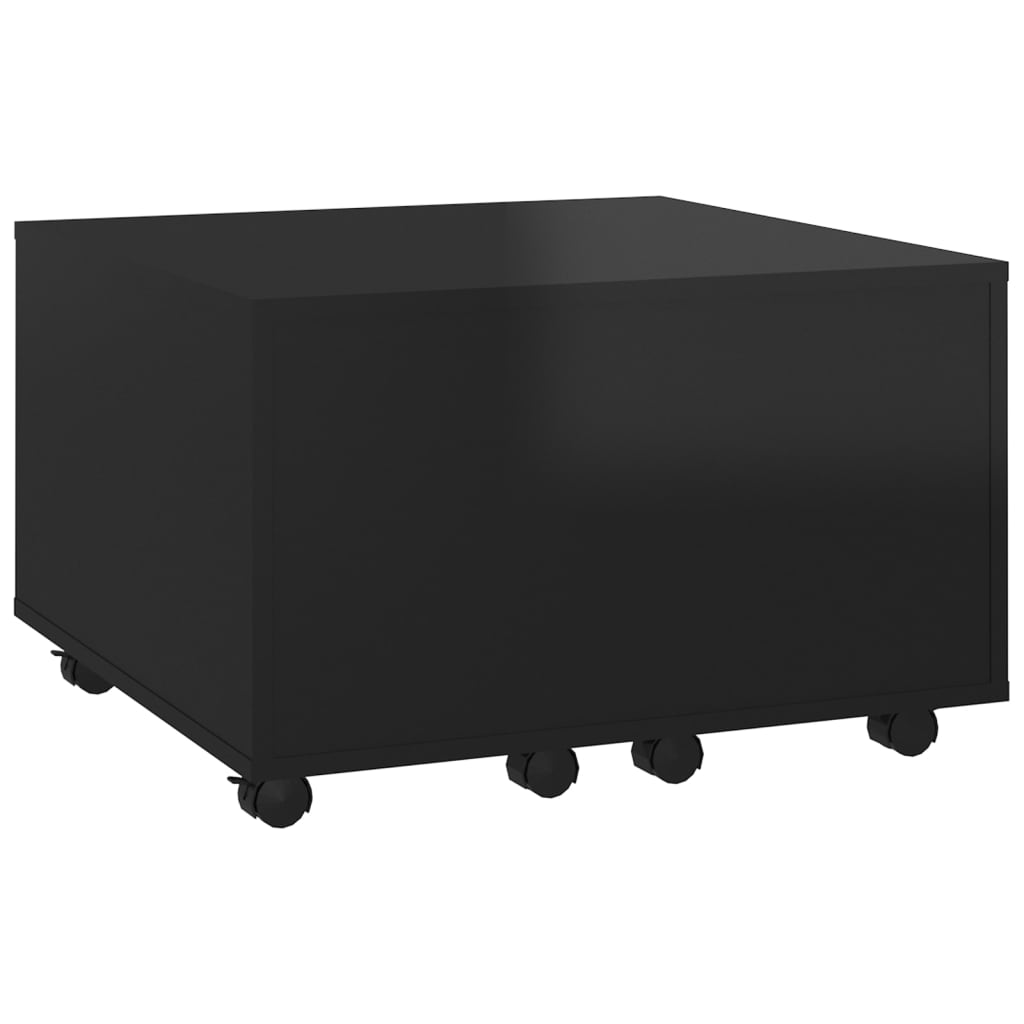vidaXL Table basse Noir brillant 60x60x38 cm Aggloméré