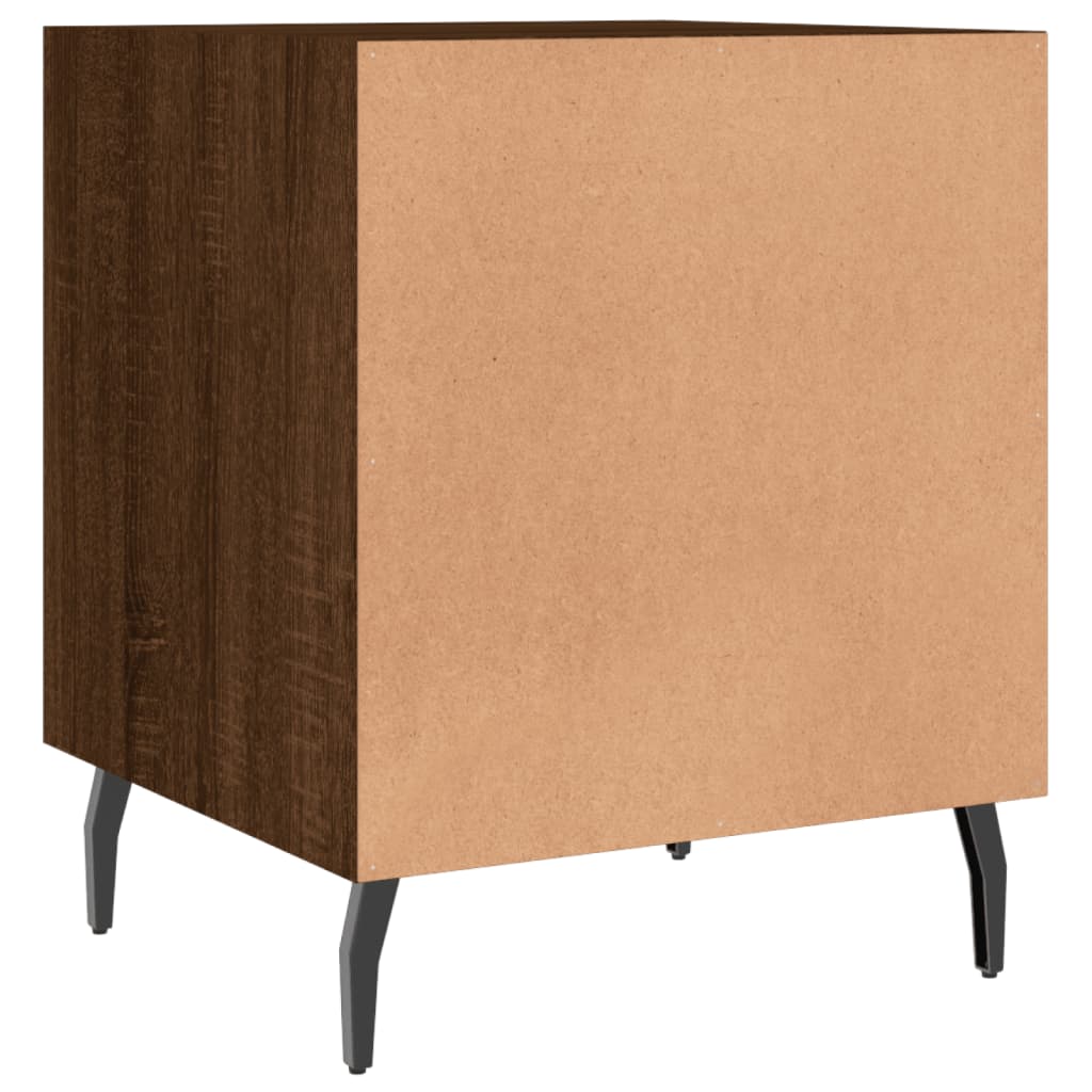 vidaXL Tables de chevet 2pcs chêne marron 40x40x50cm bois d'ingénierie