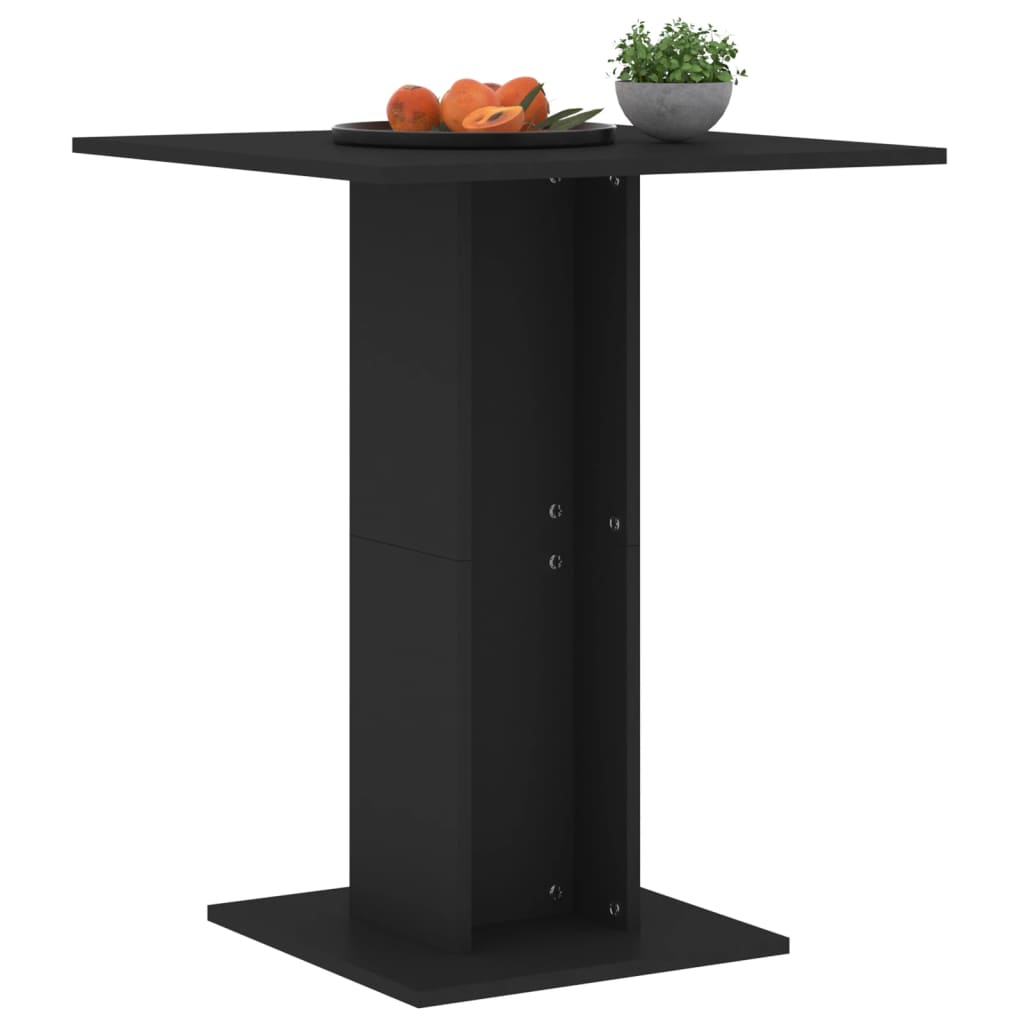 vidaXL Table de bistro Noir 60x60x75 cm Bois d'ingénierie