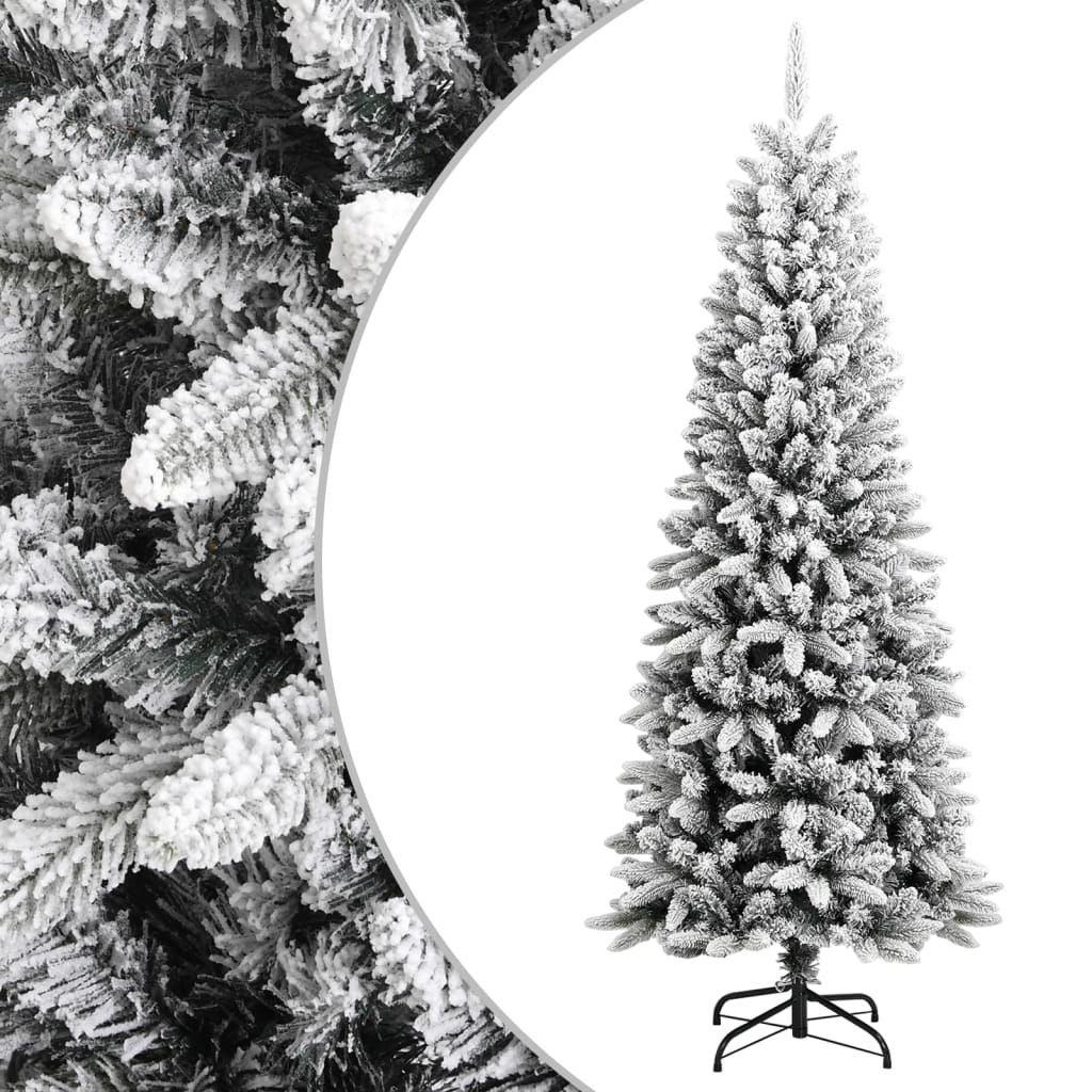 vidaXL Sapin de Noël artificiel avec neige floquée 180 cm PVC et PE