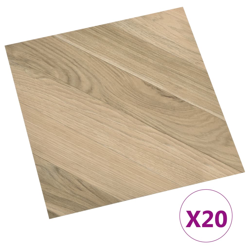 vidaXL Planches de plancher autoadhésives 20pcs PVC 1,86m² Marron rayé