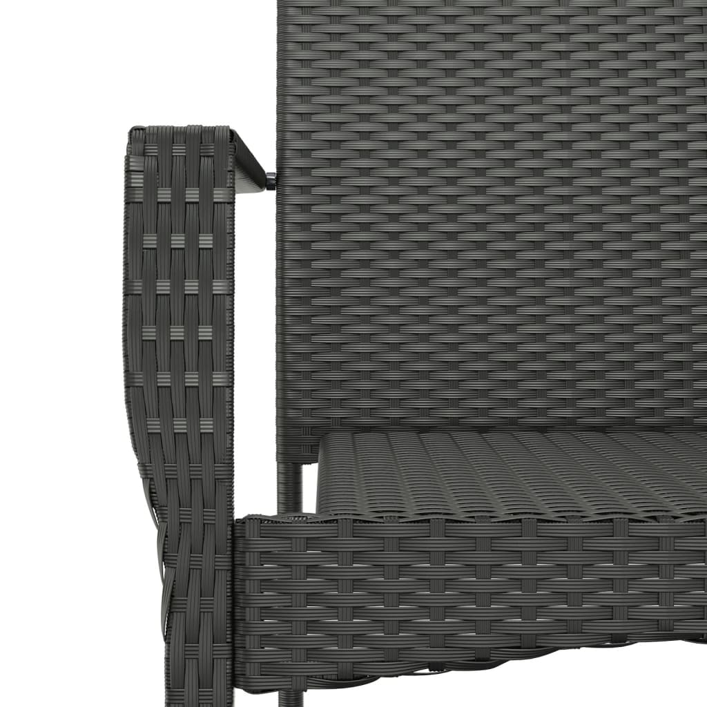 vidaXL Ensemble à manger jardin 9pcs et coussins noir résine tressée