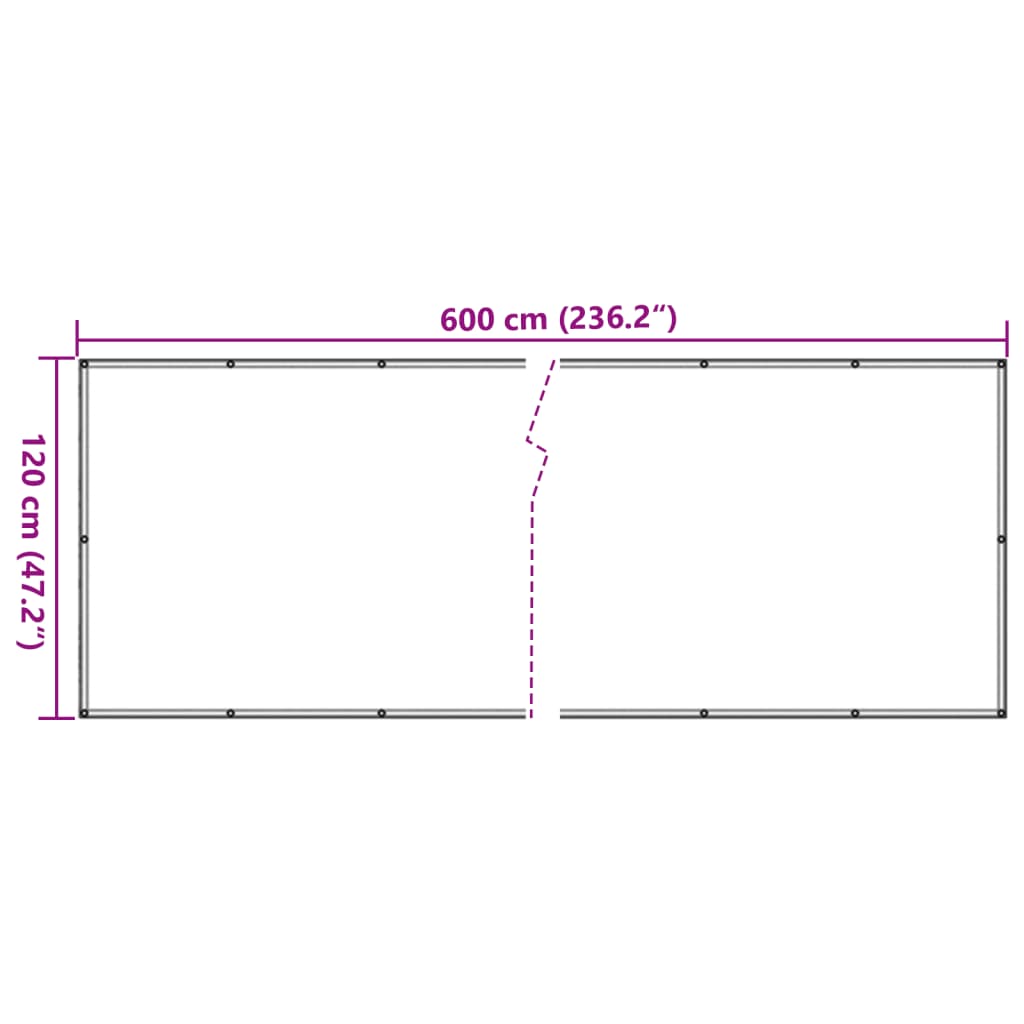 vidaXL Écran d'intimité de balcon aspect de plante vert 600x120 cm PVC