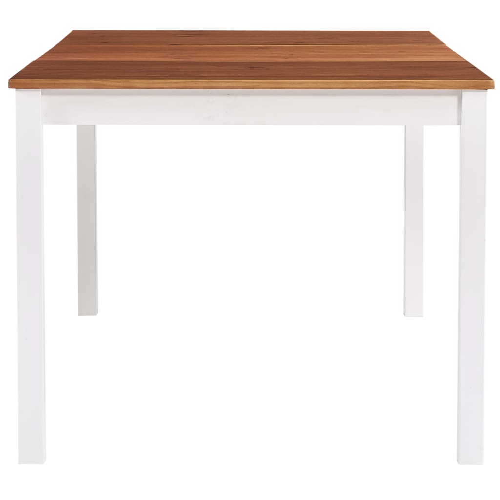 vidaXL Table de salle à manger Blanc et marron 180 x 90 x 73 cm Pin