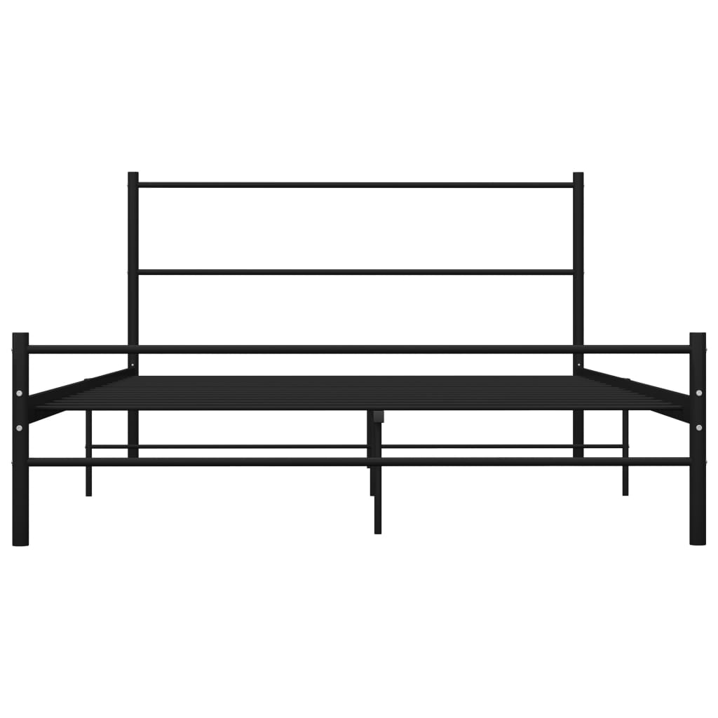 vidaXL Cadre de lit avec tête de lit sans matelas noir 140x200cm métal