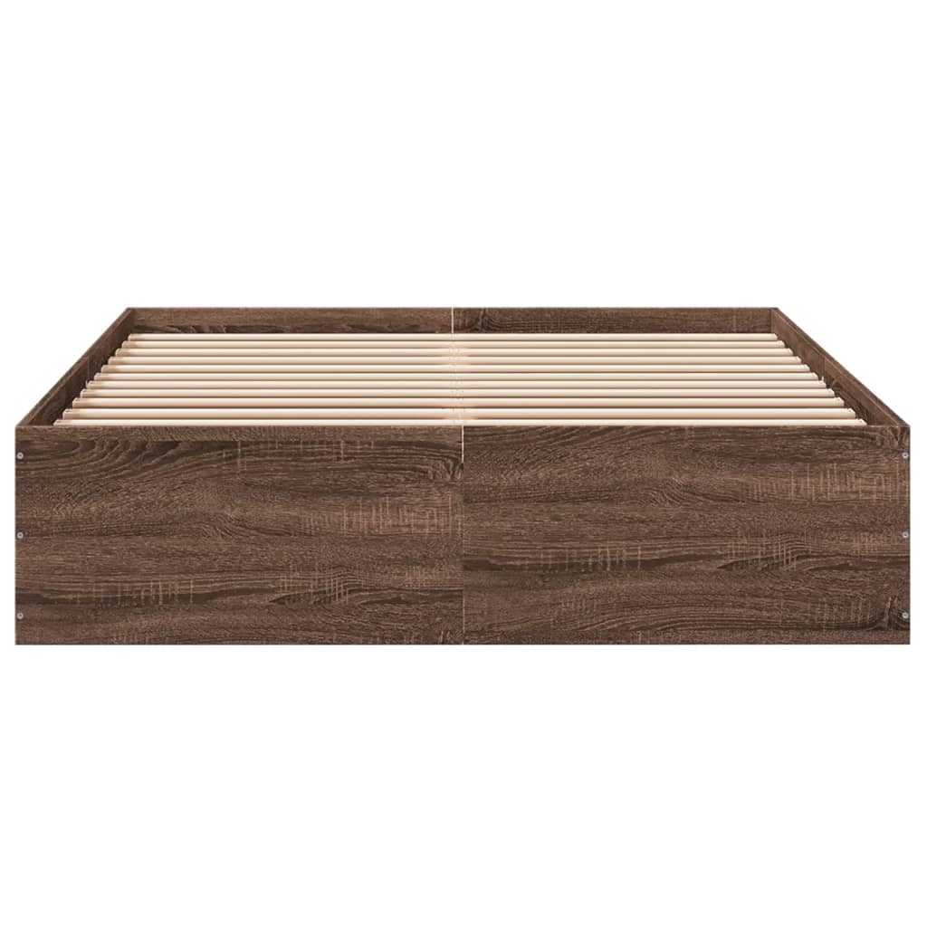 vidaXL Cadre de lit sans matelas chêne marron 135x190 cm