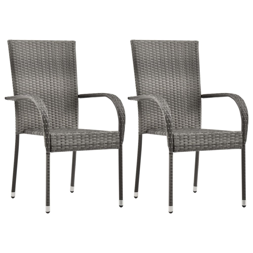 vidaXL Ensemble de salle à manger de jardin 3 pcs Gris