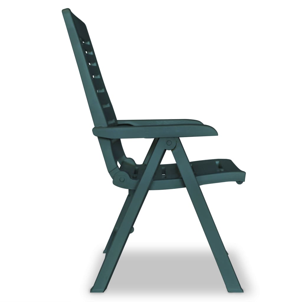 vidaXL Chaises inclinables de jardin lot de 6 Plastique Vert