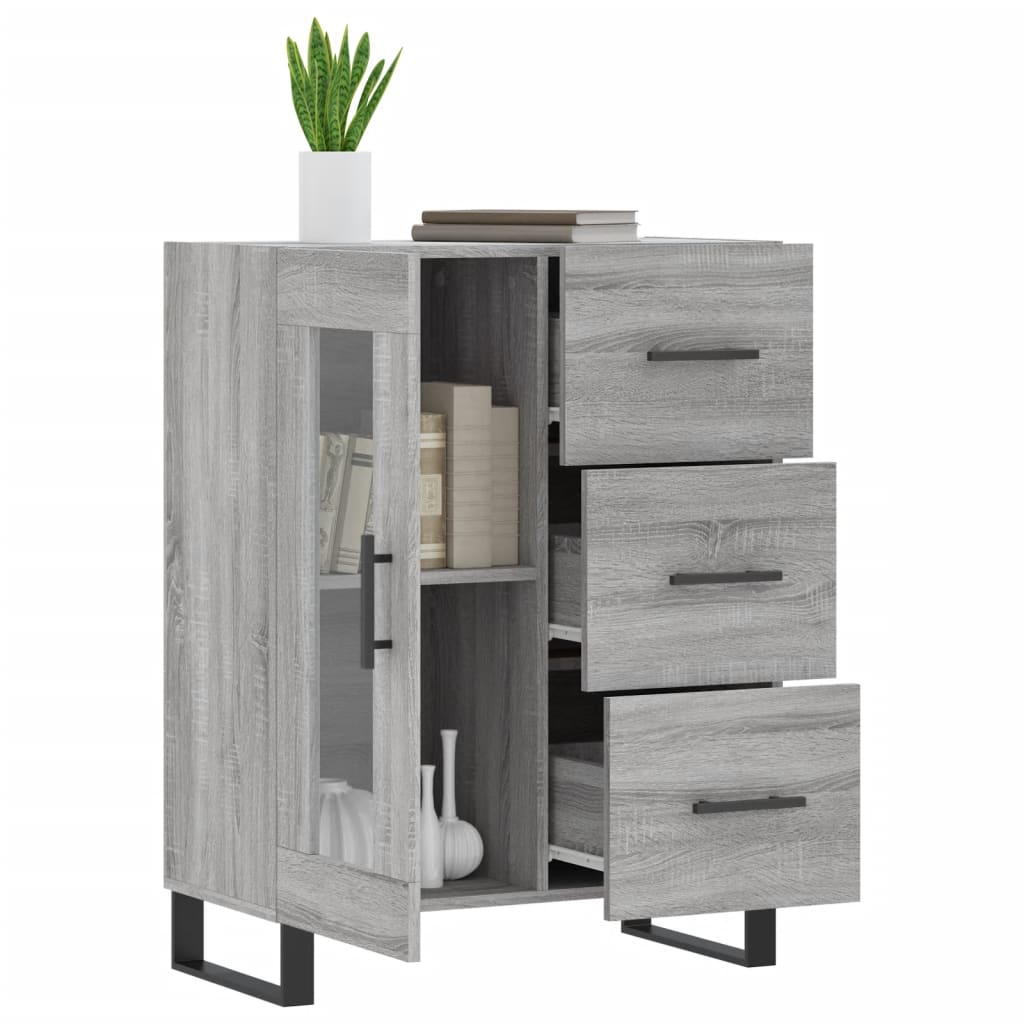 vidaXL Buffet sonoma gris 69,5x34x90 cm bois d'ingénierie