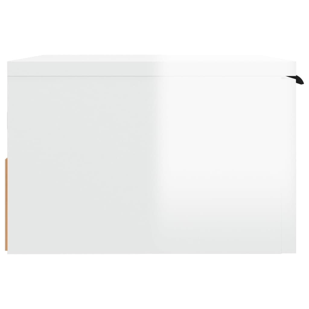 vidaXL Tables de chevet murales 2 pcs blanc brillant 34x30x20 cm