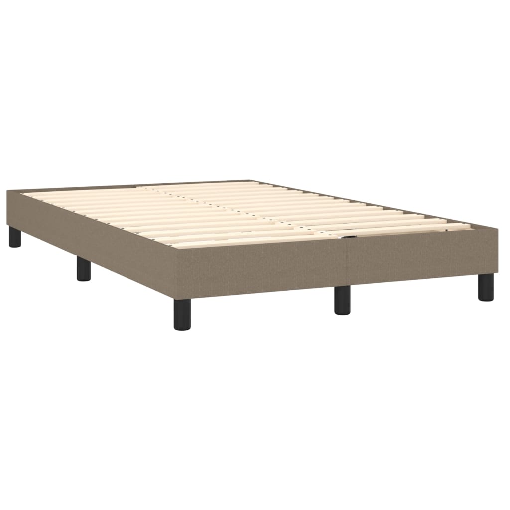 vidaXL Sommier à lattes de lit avec matelas LED Taupe 120x200 cm Tissu