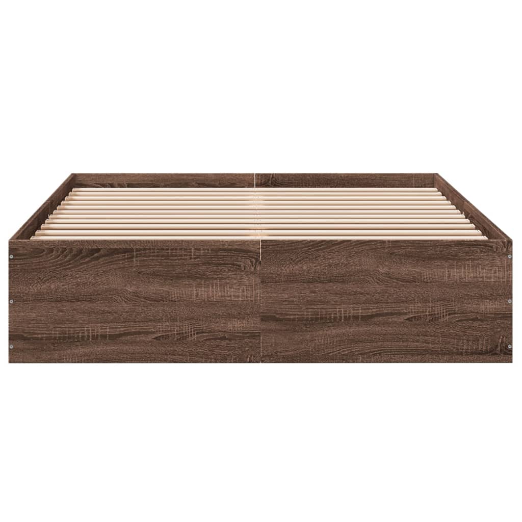 vidaXL Cadre de lit chêne marron 120x200 cm bois d'ingénierie