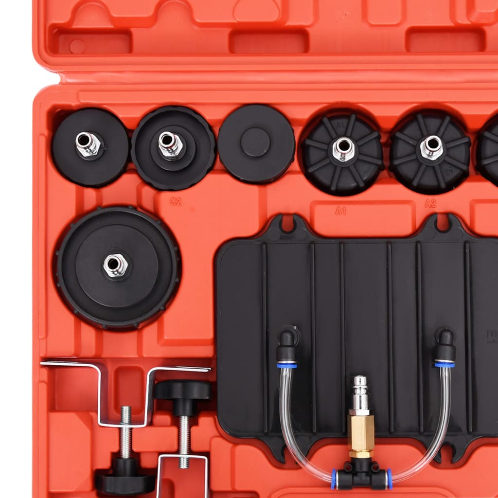 vidaXL Kit d'outils de purge du frein à pression pneumatique 13 pcs