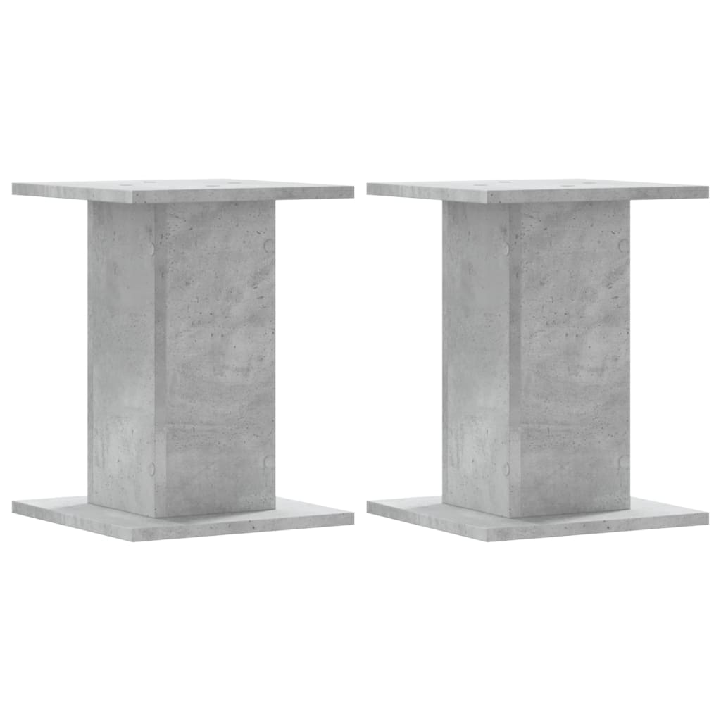 vidaXL Supports de haut-parleurs 2 pcs gris béton bois d'ingénierie