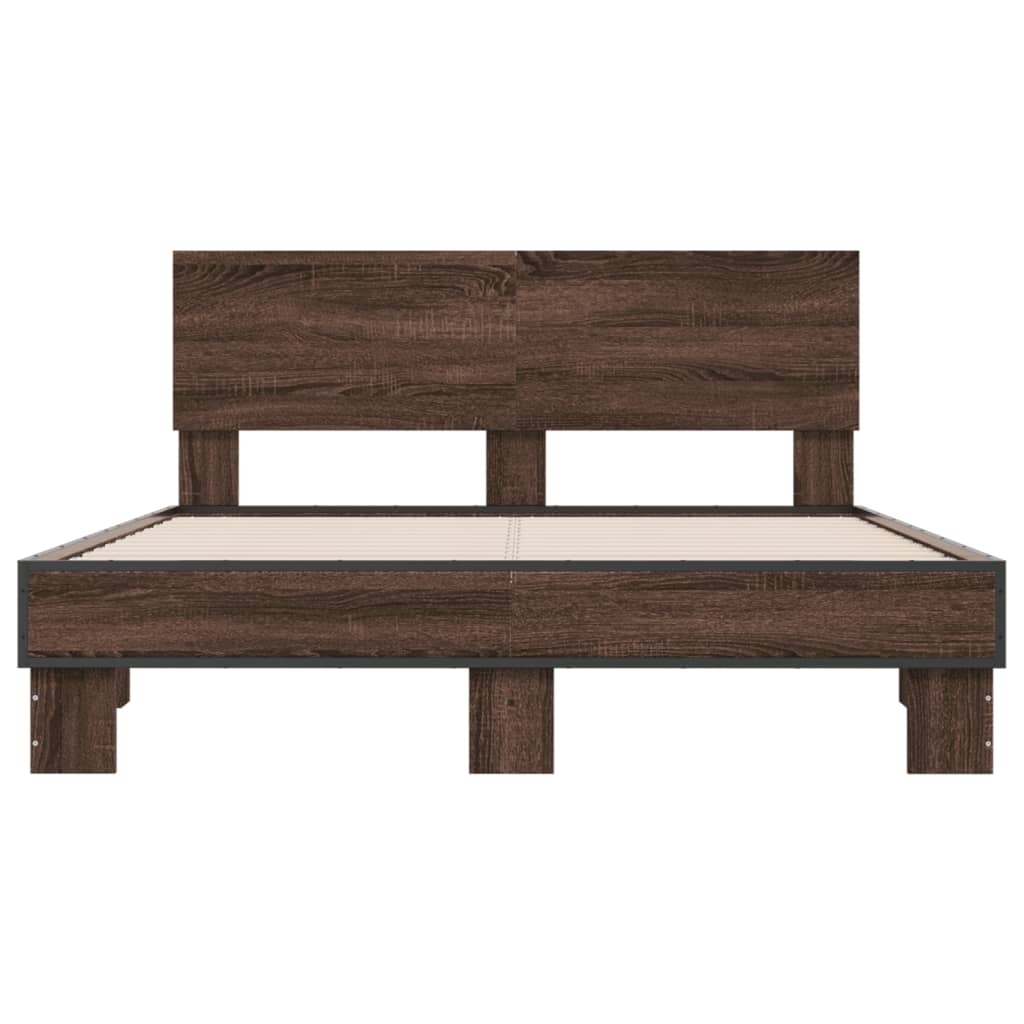 vidaXL Cadre de lit sans matelas chêne marron 140x200 cm