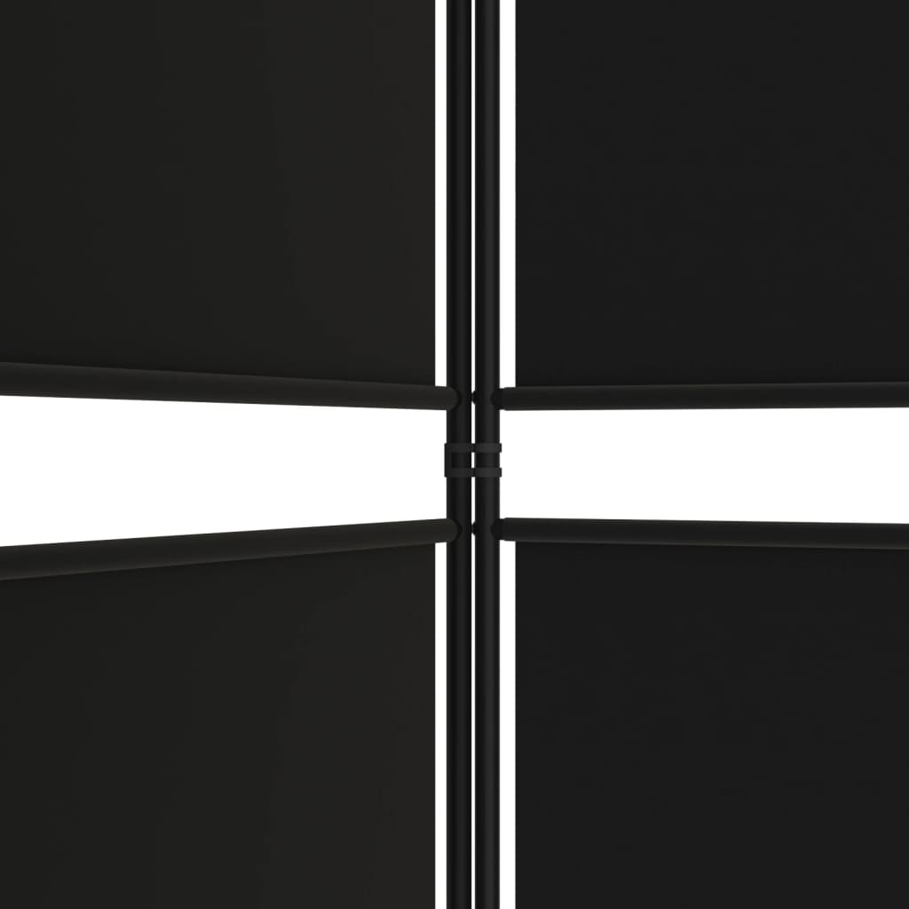 vidaXL Cloison de séparation 4 panneaux Noir 200x180 cm Tissu
