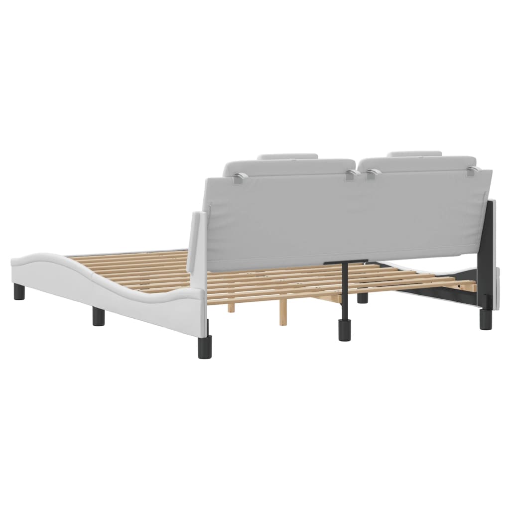 vidaXL Cadre de lit sans matelas blanc 160x200 cm similicuir