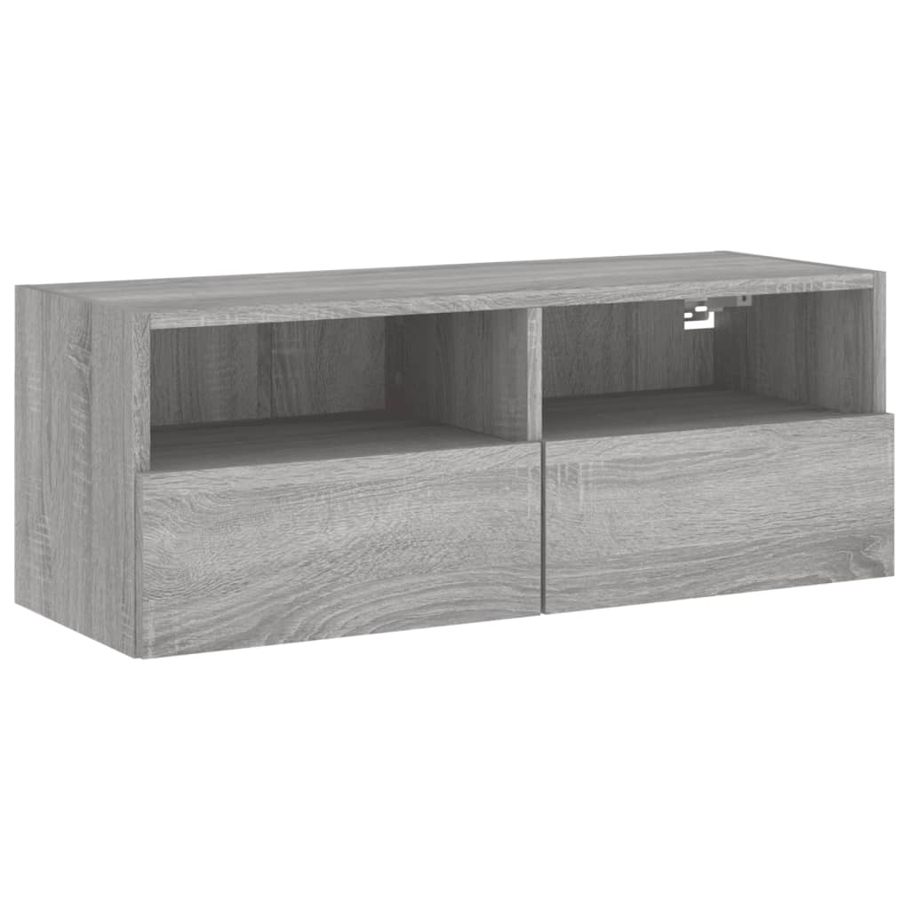 vidaXL Meuble TV mural sonoma gris 80x30x30 cm bois d'ingénierie