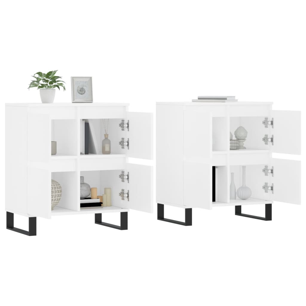 vidaXL Buffets 2 pcs blanc bois d'ingénierie