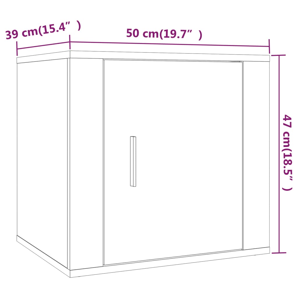 vidaXL Tables de chevet 2 pcs Blanc brillant 50x39x47 cm