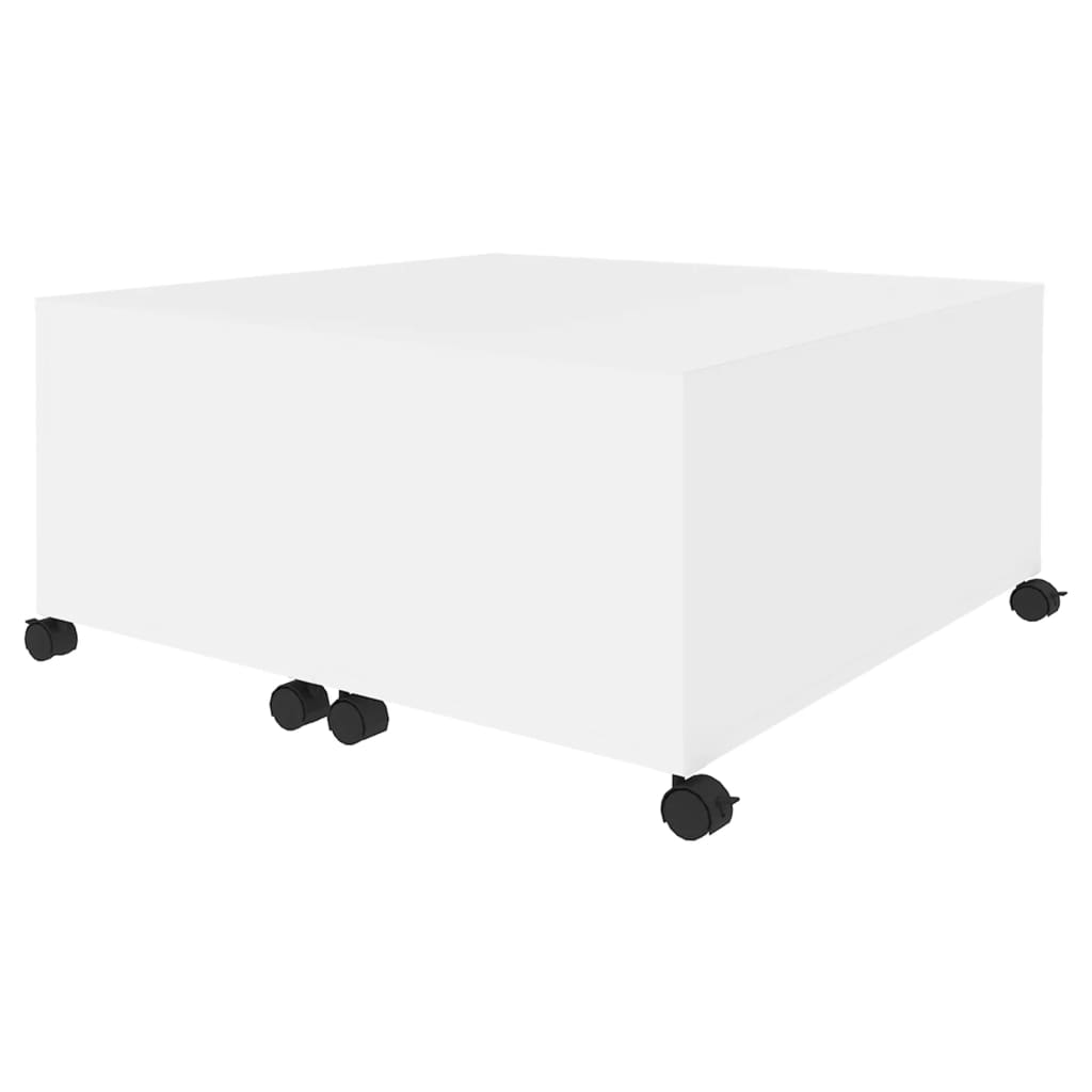 vidaXL Table basse blanc 75x75x38 cm bois d'ingénierie