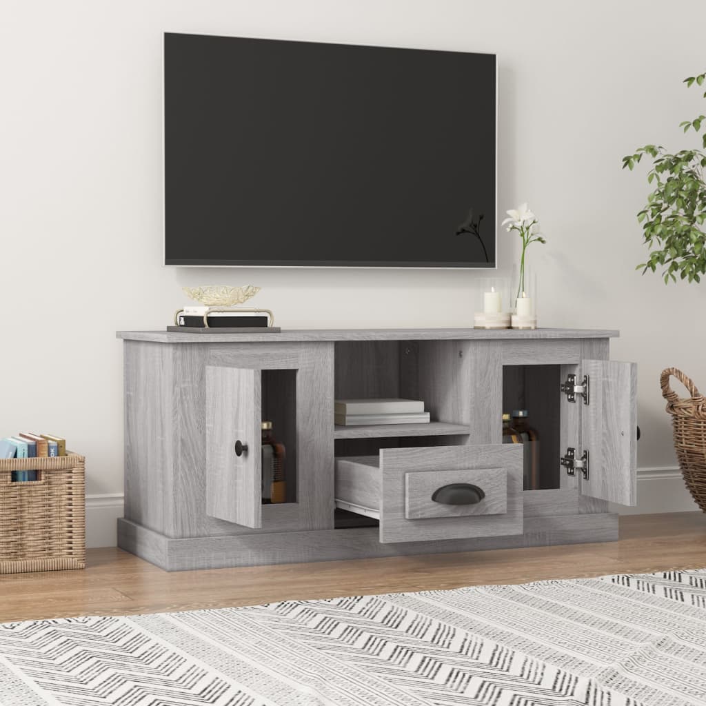 vidaXL Meuble TV sonoma gris 100x35,5x45 cm bois d'ingénierie