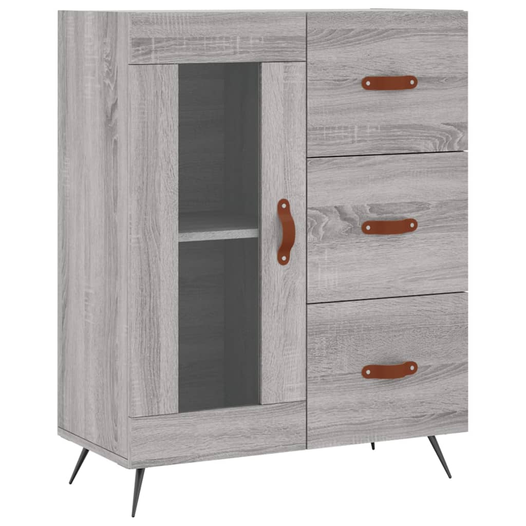 vidaXL Buffet haut Sonoma gris 69,5x34x180 cm Bois d'ingénierie