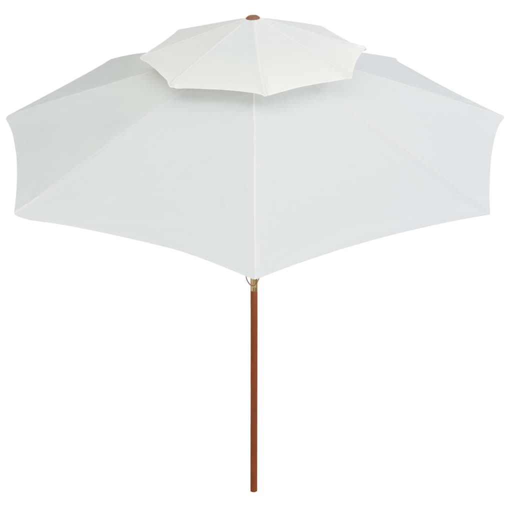 vidaXL Parasol de terrasse 270 x 270 cm Poteau en bois Blanc crème