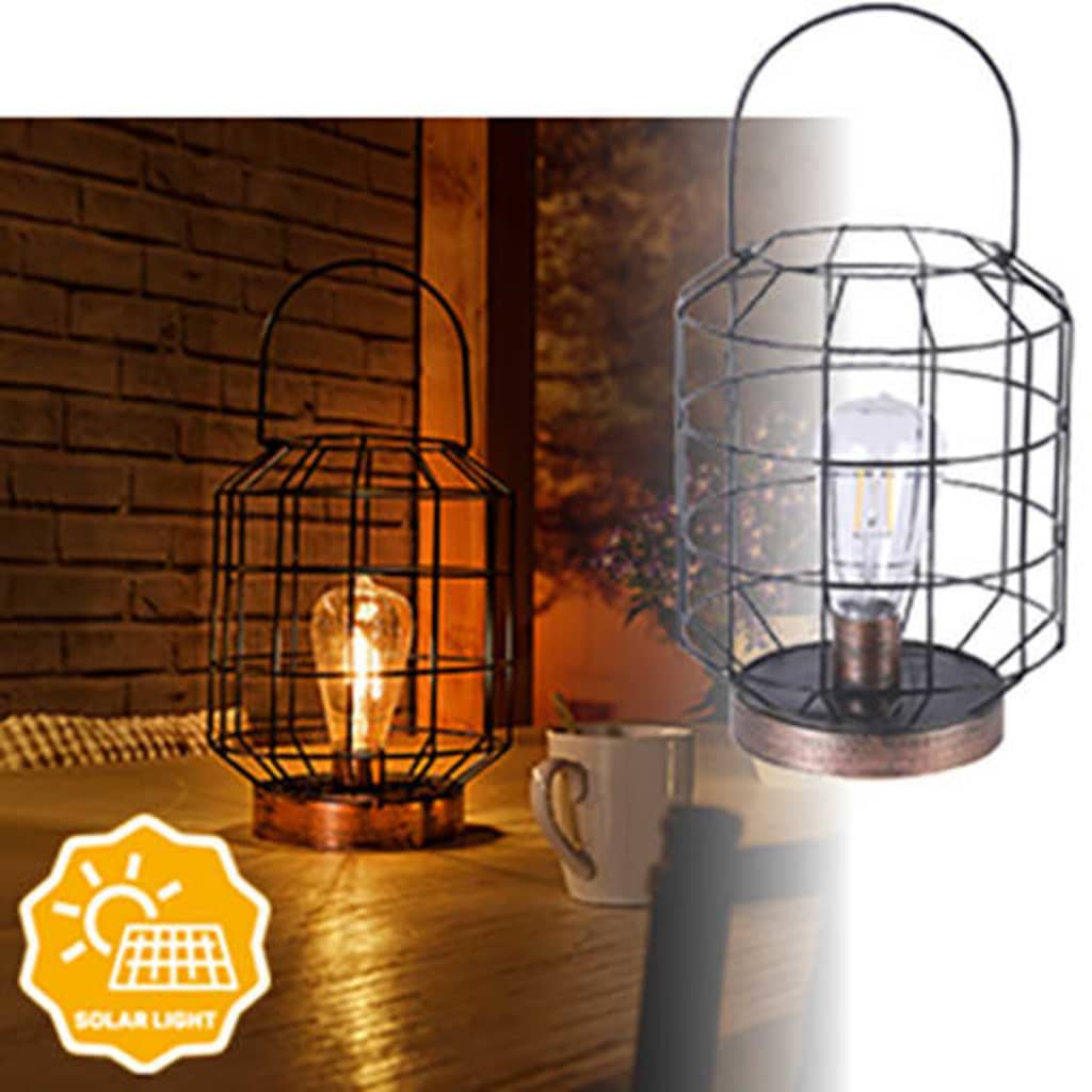 Luxform Lampe de table de jardin à LED solaire Bedford Cuivre et noir
