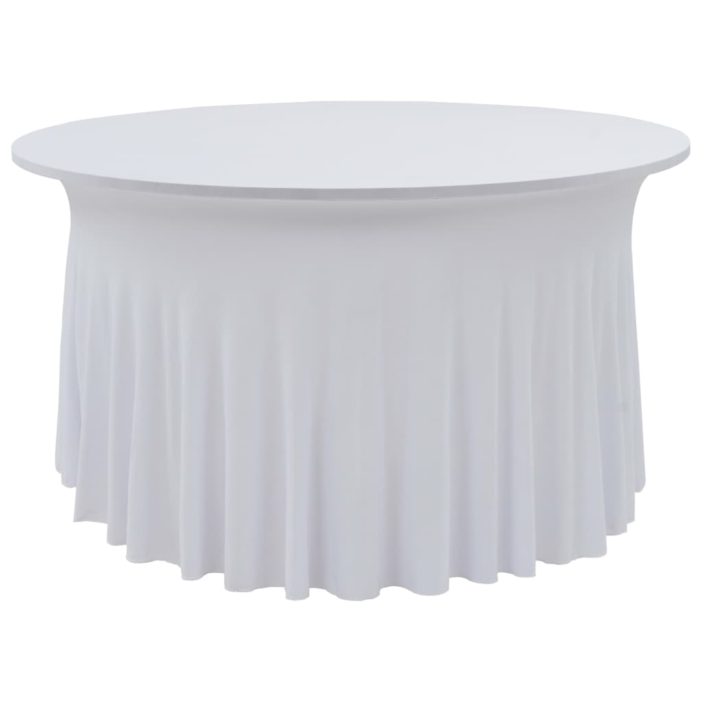 vidaXL Nappes élastiques de table avec jupon 2 pcs 150x74 cm Blanc