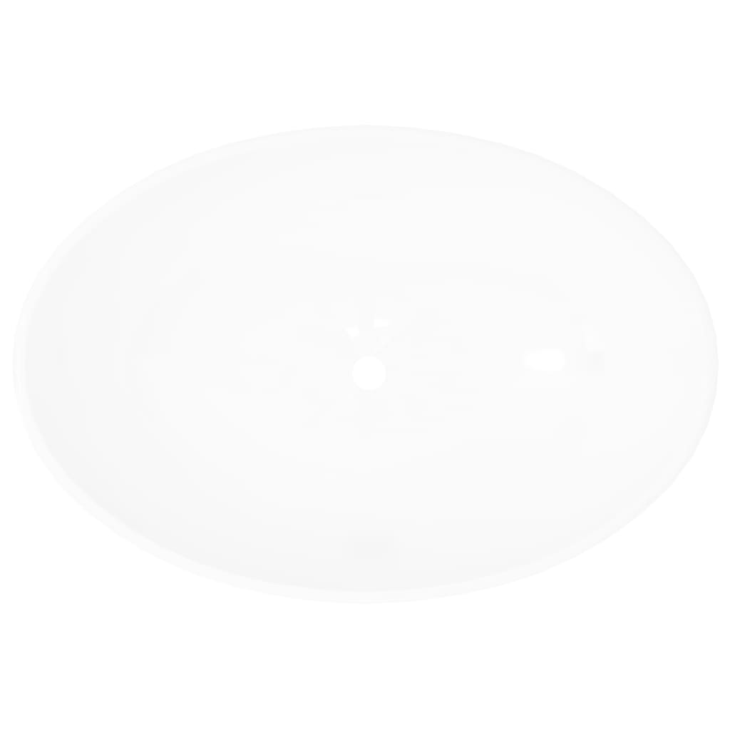 vidaXL Lavabo en forme ovale Céramique 40 x 33 cm Blanc