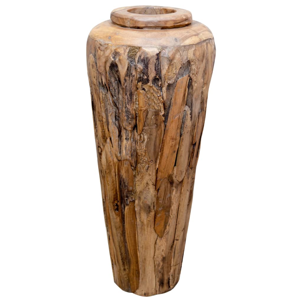 vidaXL Vase de décoration 40 x 80 cm Bois de teck solide