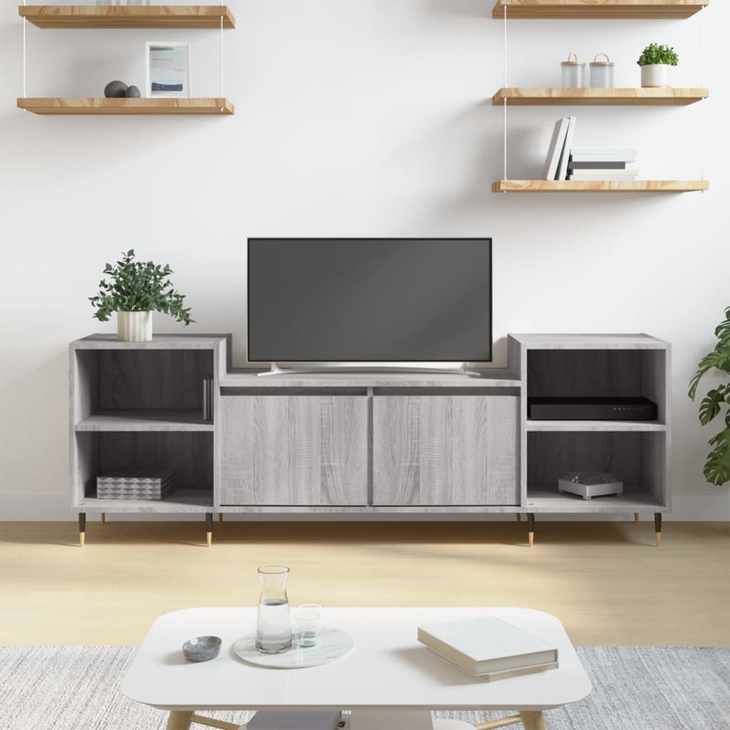 vidaXL Meuble TV Sonoma gris 160x35x55 cm Bois d'ingénierie