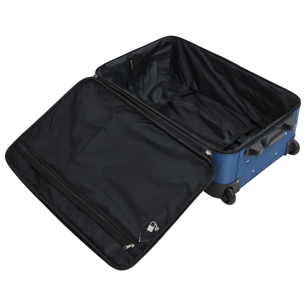 vidaXL Ensemble de bagages de voyage bleu tissu