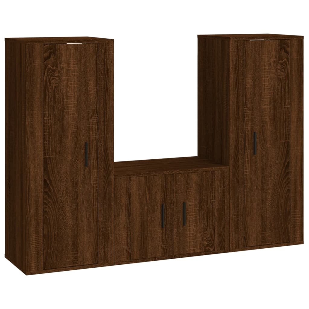 vidaXL Ensemble de meubles TV 3 pcs Chêne marron Bois d'ingénierie