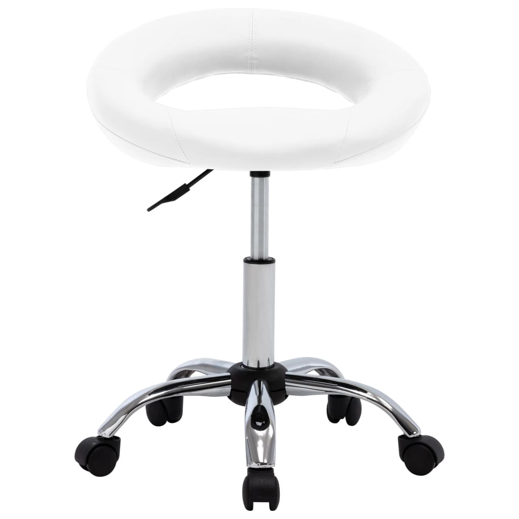 vidaXL Chaise pivotante à manger Blanc Similicuir