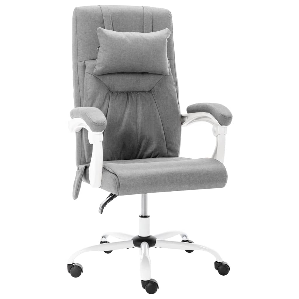 vidaXL Chaise de bureau de massage Gris Tissu