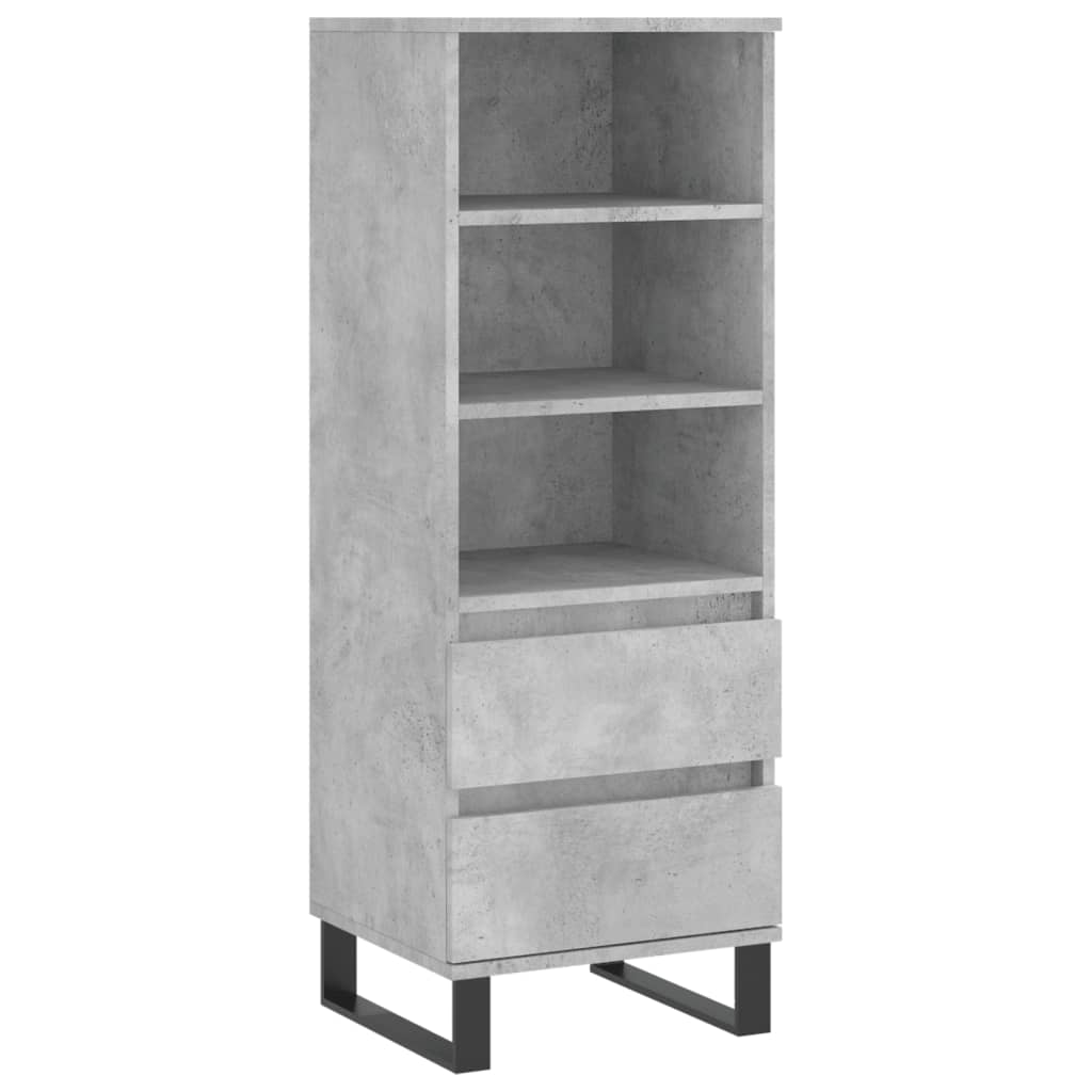 vidaXL Buffet haut Gris béton 40x36x110 cm Bois d'ingénierie