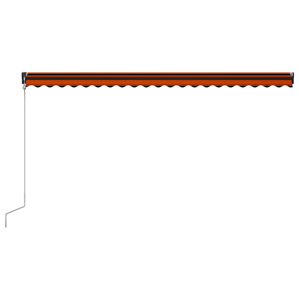 vidaXL Auvent rétractable capteur de vent LED 500x300 cm Orange marron