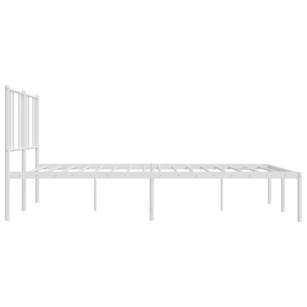 vidaXL Cadre de lit métal sans matelas et tête de lit blanc 193x203 cm