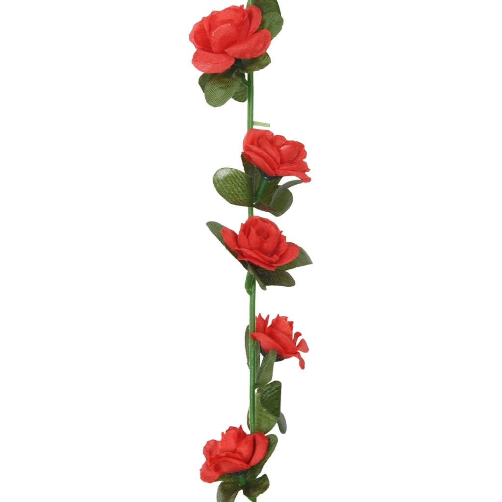 vidaXL Guirlandes de fleurs artificielles 6 pcs rouge 240 cm