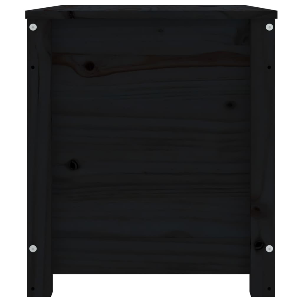 vidaXL Boîte de rangement Noir 80x40x45,5 cm Bois massif de pin