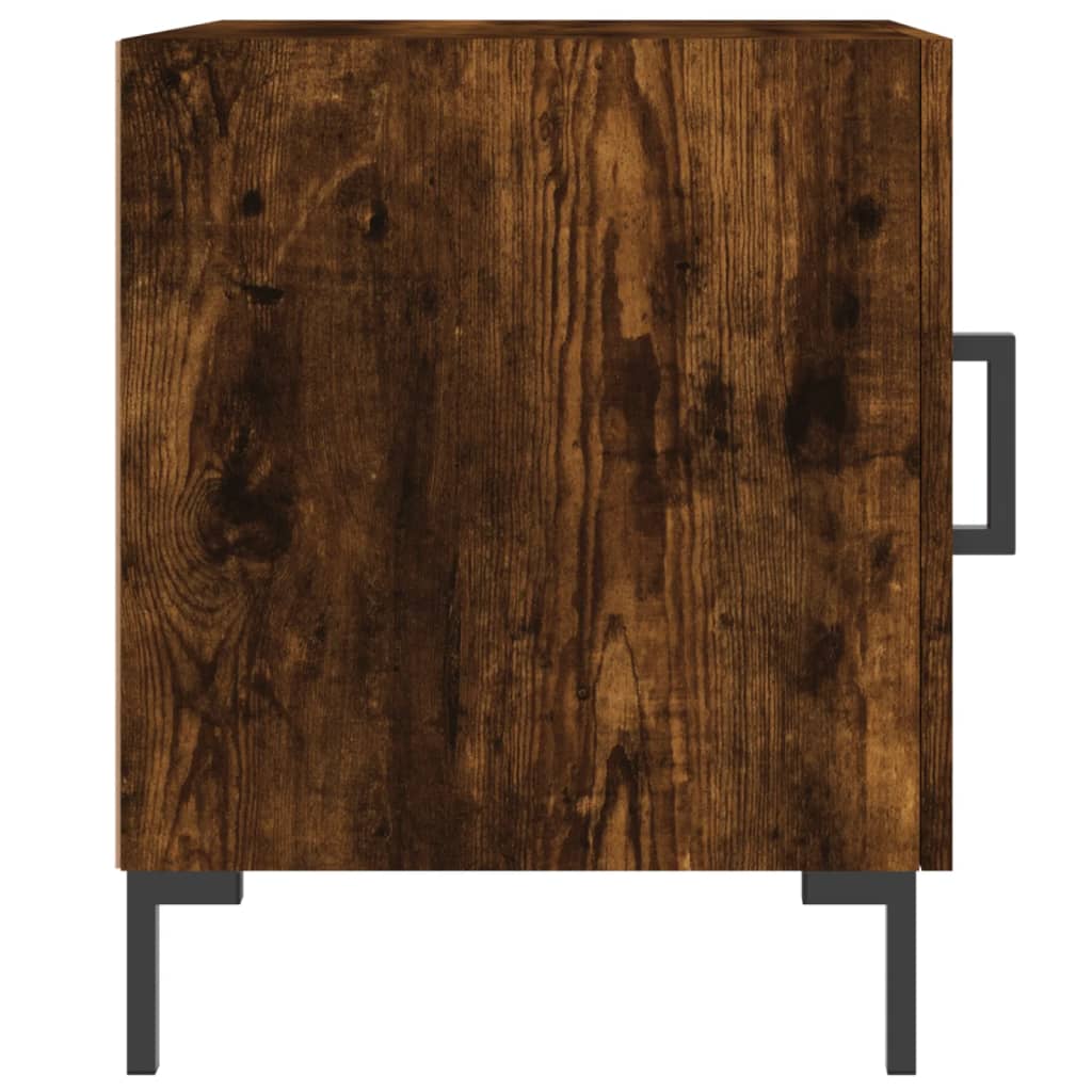 vidaXL Table de chevet chêne fumé 40x40x50 cm bois d'ingénierie