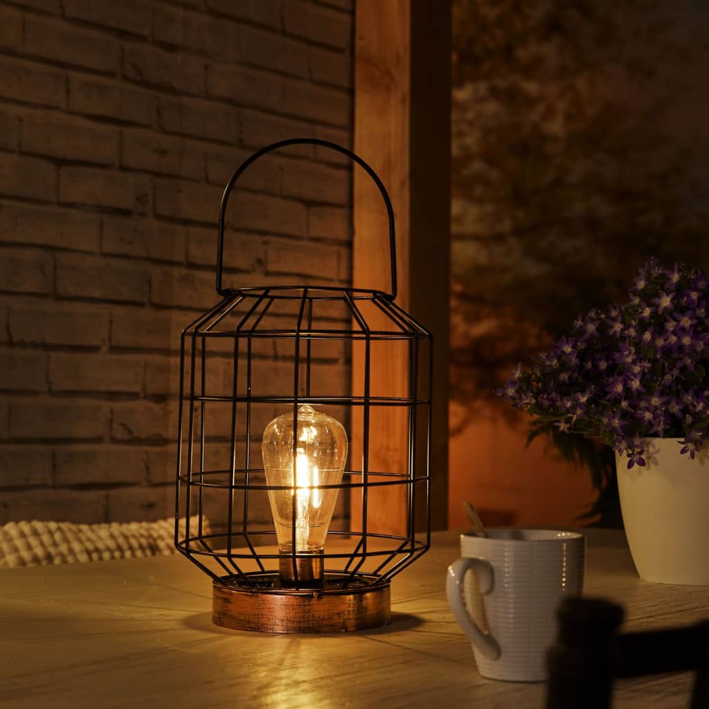 Luxform Lampe de table de jardin à LED solaire Bedford Cuivre et noir