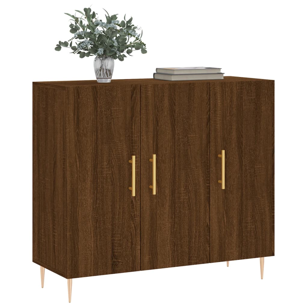 vidaXL Buffet chêne marron 90x34x80 cm bois d'ingénierie